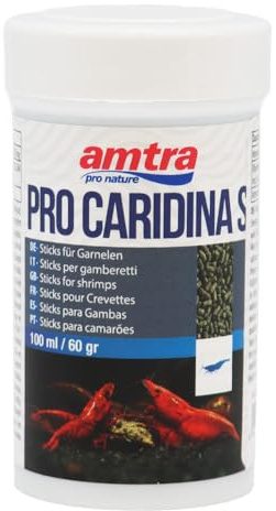 Amtra Pro Caridina Stick 100ml - Mangime in stick affondanti a base vegetale per l’alimentazione di gamberetti d’acqua dolce e marina, con alghe, anche per Corydoras e Loricaridi