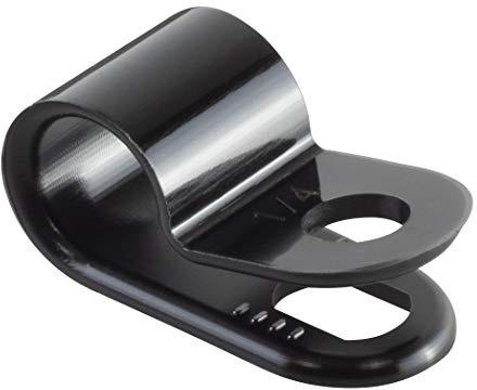 GTSE Black Nylon Plastic Cable Clamps, 1/4 Screw Mounts for Cable, Rope, Tube Management, 100 Pack