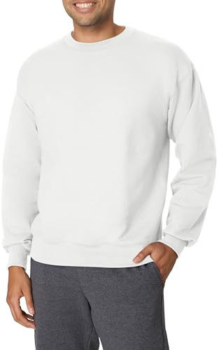Hanes Men's Ultimate Cotton Heavyweight Pullover Hoodie Sweatshirt, White, Large