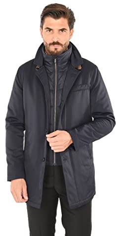 Ciabalù Giaccone Elegante Uomo Impermeabile Invernale Giubbotto Lungo in Tessuto Tecnico