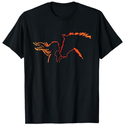 Cheval et Cavalier Cadeau D'équitation Filles / Dames T-Shirt