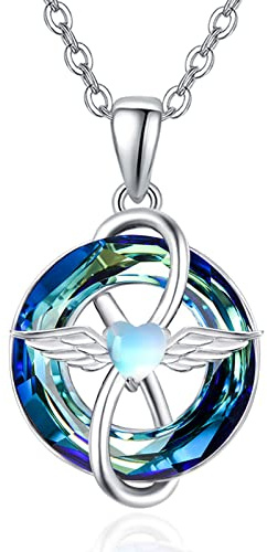 KINGWHYTE Schutzengel Kette 925 Sterling Silber Engelsflügel Halskette Engel Schmuck Geschenke für Frauen Mädchen Tochter