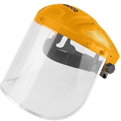 Ingco Hfspc32 Visiera Per Decespugliatore Maschera Di Protezione Viso Occhi Per Giardinaggio Con Fascia Antibatterica Regolabile