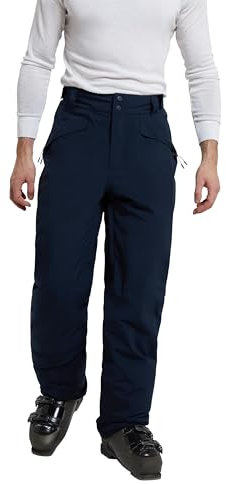 Mountain Warehouse Orbit Stretch Mens Ski Pants - Waterproof Winter Salopettes, Recco Reflectors - Perfect for Winter Holidays, Skiing & Snowboarding Navy L