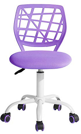 HOMYLIN Silla de Escritorio ergonómica de Tela giratoria para Oficina, Trabajo cómodo, sin Brazos, Altura Ajustable, Silla de Estudio, púrpura I, Polipropileno, 1 Unidad