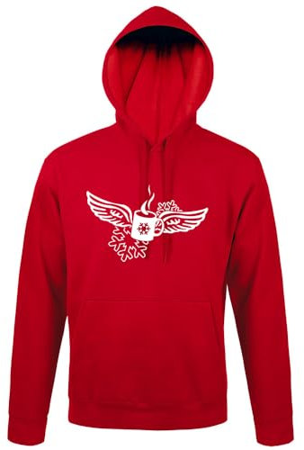 shirt84 Tasse à vin chaud avec ailes d'ange à capuche pour homme, rouge, XS