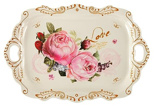 Bafnsiji Bandejas Grandes de plástico para Servir, Bandeja de té de melamina, bandejas rectangulares, bandejas Decorativas para Servir, bandejas para Servir Alimentos o Bebidas,45.7cm