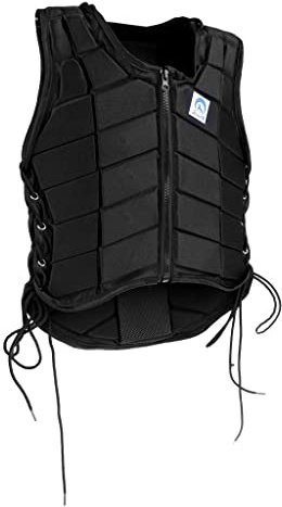 Mealoodiousmusea Chaleco de seguridad para equitación, protector corporal para niños, color negro