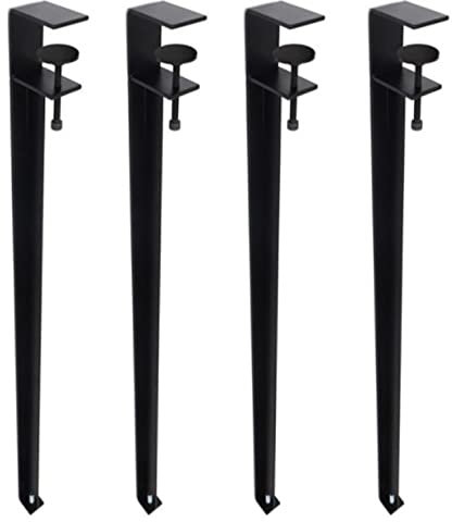 F-Shape Table Clamp Legs,4x Adjustable Metal Table Legs,Iron Furniture Legs,for DIY Coffee Table Dining Desk Console No Drill Table Legs,Includes Protection Pad & Allen Key (40cm,Black)