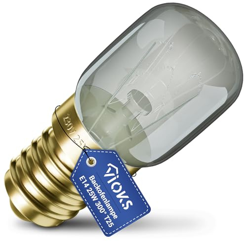 VIOKS Backofenlampe E14 25W 230V 300°C 25mmØ 57mm für AEG Bauknecht ZANUSSI Backofen Kühlschrank Dampfgarer - Т25 Kühlschrank Glühbirne - Leuchtmittel für Backöfen & Herde