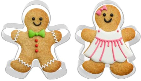 iKesoce Biscotti Gingerbread Man Natale Formine per Biscotti a Forma di Omino di Pan di Zenzero, Stampo a Forma di Natale Donna di Marzapane, Stampi Biscotti Natale Gingerbread Man