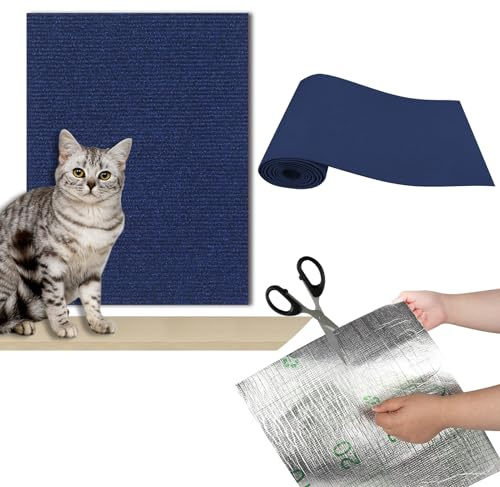 Rascador para gatos, autoadhesivo, para muebles, sofá, pared, puerta, protección (azul, 200 cm x 40 cm)