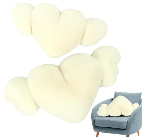 Seyrnicay Lot de 2 coussins de voiture pour siège de conduite avec ailes pour la conduite, adorable coussin de voiture confortable pour chambre, voiture, hôtel, chambre à coucher