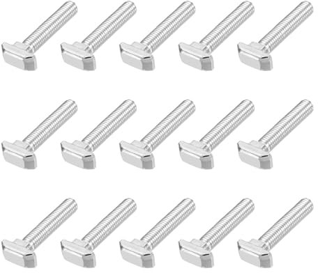 PATIKIL M8x40 Hammer Head Bolt T Screw, 15 Pcs T Slot Drop in Bolt Hammer Head Bolts for 4040 Series European Standard Aluminum Profile