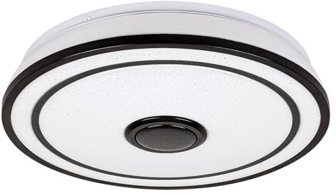 rabalux Nikolaus Deckenleuchte 24W mit Lautsprecher, 1600lm, LED RGB Bluetooth-Fernbedienung, Timer-Modus, Memory-Modus, Lichtfarbe: 3000-6500 K