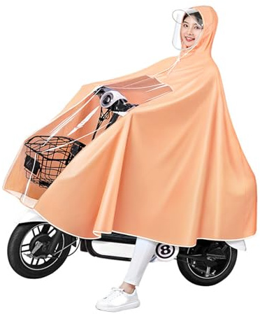 Biitfuu Poncho Antipioggia per Scooter Elettrico, Cappotto Antipioggia Lungo Riutilizzabile per Tutto il Corpo per Adulti Monopattino a Batteria per Bicicletta Singola in PVC, Mantella