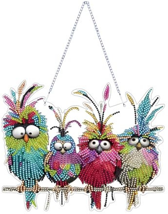 Diamond Painting Frühling Fensterdeko Hängend Vogel Deko Diamant Painting Fensterbilder Frühling Deko Diamond Painting Tür Kranz Anhänger Frühling Hängedeko Fensterschmuck Diamant Malerei Basteln (B)