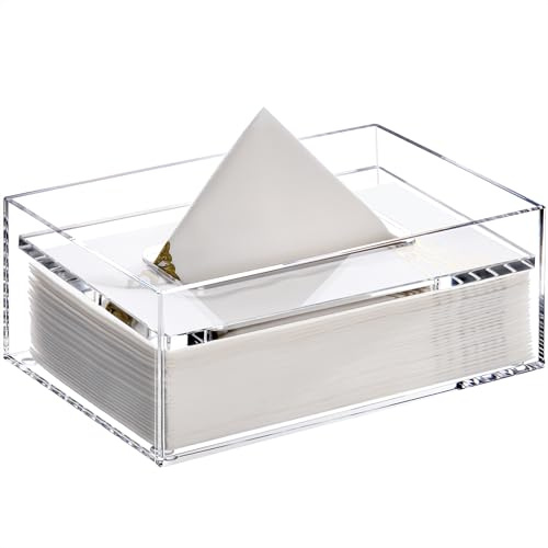 SANRUI Taschentuchbox Transparent Kosmetiktücherbox für Esszimmer Badezimmer Schlafzimmer Büro Kosmetiktücher Hotel