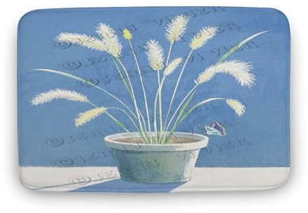 Reed Grass Bathroom Mat - Non-Slip, Absorbent Bath Rug, 16 x 24
