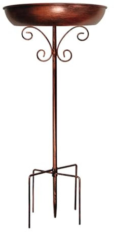 Vogeltränke Stehend Vogelbad Garten Metall Vogeltränke Winterfest Wassertränke für Wildvögel Wassertränke, Vogelbad, Futterstelle, Balkon, Garten