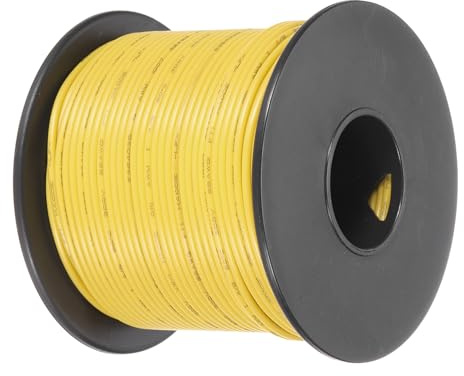 QUARKZMAN 22 AWG 0.3mm² Flexibel PVC Elektronik Kabel 50m, 1.6mm OD Verzinnter Kupferdraht für RC-Flugzeuge, Lastwagen, Auto, DIY Batterieklemmenkabel (Gelb）