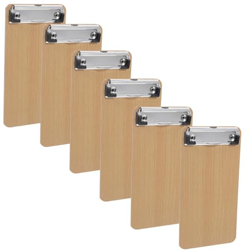 TOPBATHY Lot de 6 Presse- en Bois Massif Pince Multifonctionnelle pour Menu Bureau et École et Élégant