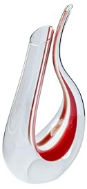 RIEDEL Amadeo Dekanter - Rot/Weiß/Rot, Einzelpackung, klares Kristallglas, handgefertigt