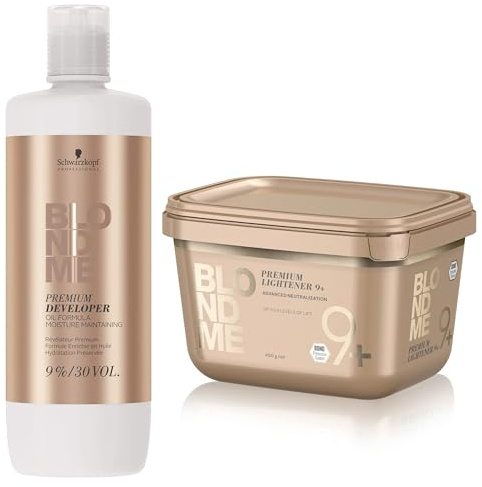Schwarzkopf Professional - Duo Blond Me PPL9+ Polvere Complesso per Schiarire Premium 450 g, Lightener 9+ & Supreme Blonde Hair Quality, 30 Vol Developer 1000 ml