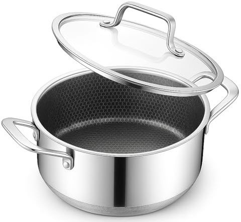 Topf – Premium Edelstahl Kochtopf – Kratzfest & Antihaftbeschichtet – Ofenfest bis 250°C – Hochwertiger Induktion-Topf – Spülmaschinengeeignet & PFOA-frei (28 cm)