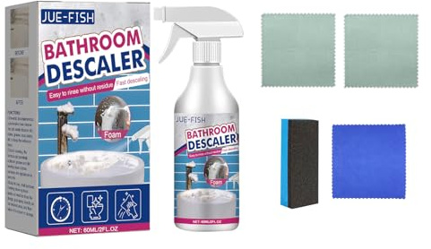 Fleckenentferner für Hartnäckige Flecken, Multifunktional Duschkabinenreiniger, Kalkentferner Dusche Stark, Badreiniger Extra Stark Putzmittel für Glas Kanalisation Toiletten 60ml (1)