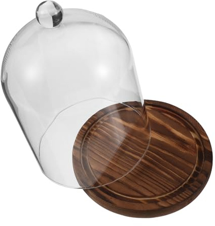 STOBAZA Cloche Verre Transparent Pour Fleurs Préservées Avec Base Résistante Poussière Pour Mariage Ou Décoration Intérieure