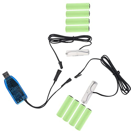 Geavonyg Éliminateurs De Piles AA 1 À 2 USB .5V 3V 4.5V 6V 9V 12V Remplacement 8 Piles LR6 Réglage La Tension du Cordon d'alimentation Batterie Lithium-ION