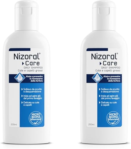 NIZORAL Care Shampoo Cute e Capelli Grassi Forfora e Prurito - 400 ml | Protezione Continua da Forfora e Prurito, Azione 3 in 1 Clinicamente Testata