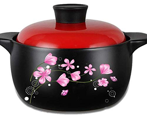 Piatto da cucina in ceramica per alte temperature, Pentola in ceramica e argilla da 2,5 l-3,5 l(Capacity2.5L)