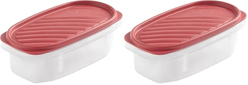 Tatay Tupper Hermético 0,5L Top Flex | Tapa a Presión | Recipientes Herméticos Para Alimentos | Apto Microondas, Lavavajillas, Nevera, Congelador | Plástico Libre de BPA | 18,4x9,7x6,1 cm, Rojo