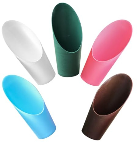 YARNOW Set da 5 Palette per Terriccio in Plastica Multicolore Paletta da Giardino Portatile e Robusta per Piantare e Rinvasare Attrezzi Manuali Leggeri per Uso Interno Riutilizzabile