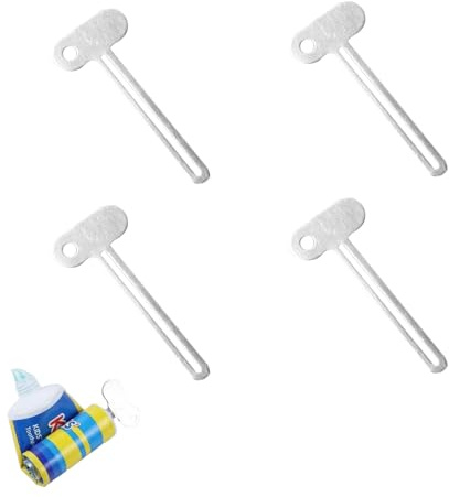 FDHBDF 4 Stück tubenquetscher Edelstahl, zahnpasta quetscher Metall tubenausdrücker, zahnpasta ausdrücker tubenaufroller für Zahnpasta Kosmetik Schuhcreme, tubenquetscher für alle tube