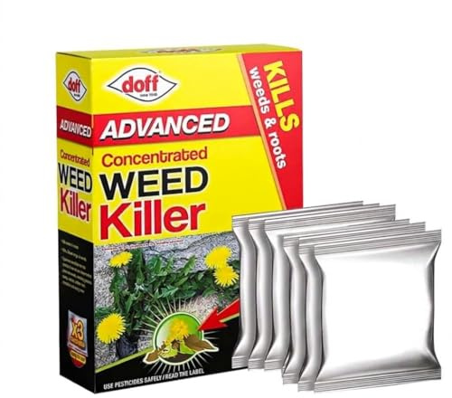 Advanced Concentrated Weedkiller 80ml Sachets - Super Strength Concentrated Glyphosate Weed killer Kills Weeds & Roots Pesticides Brambles Ivy Tree Stumps (6)