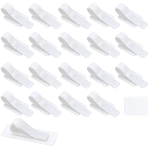 Organizzatore Cavi Clip Passacavi Scrivania 41 Pezzi Bianco Adesivo Fermacavi Raccoglicavi Gestione Supporto Plastica Fascette Filo Muro Tavolo Casa Computer Televisione Router Alimentazione Rete