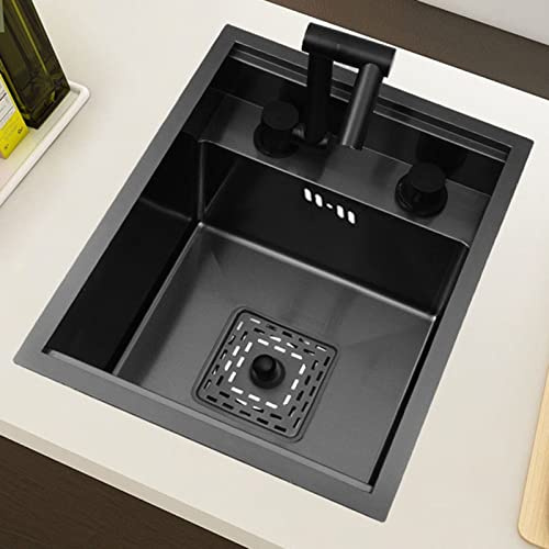 Cact köksberedningsdiskho med vikbar kran – undermonterad diskbänk för små och husbilar drop-in (40 x 54 x 22 cm) – perfekt för effektiv måltidsförberedelse och matlagning