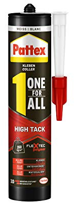Pattex One For All High Tack, hochqualitativer Montagekleber, starker Kleber für alle Untergründe, flexibler und kraftvoller Alleskleber, 1 x 440g Kartusche