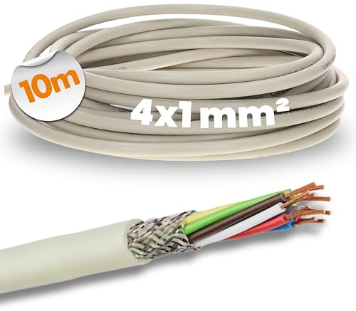 Lapp 10m LiYCY Steuerleitung 4x1 mm² - Geschirmtes Datenkabel Grau | PVC Steuerkabel 4-adrig für MSR-Technik, Schaltschränke & Modellbau - Störfreie Signalübertragung - Meterware am Stück