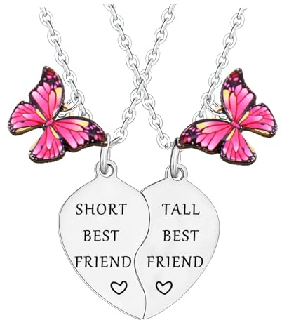 YEEQIN 2PCs Funny Friendship Necklaces Best Friends Necklace Friendship Gifts For Friends Heart Matching Necklace Set For Bestie Christmas Birthday Gifts For Friends