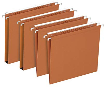 Elba - 400126811 Cartelle Sospese per Cassetto, Interasse 39, Fondo V, 30 mm, Formato Esterno 37.1 x 24, Arancio, Confezione da 25 Pezzi