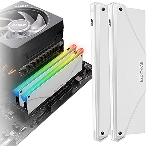 EZDIY-FAB 5V ARGB Speicher RAM Kühler DDR Kühlkörper für DIY PC Spiel MOD DDR3 DDR4 -Weiß 2Pack-PI061