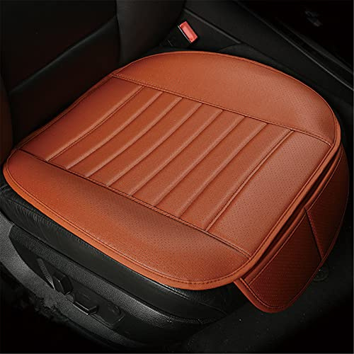 Auto Sitzauflagen Set, PU-Leder Auto Sitzkissen mit Aufbewahrungstasche, Universal Sitzbezüge Vordersitzbezüge und Rücksitzbezüge Bequem und Atmungsaktiv (Braun,1 Stück Vordersitzbezug)