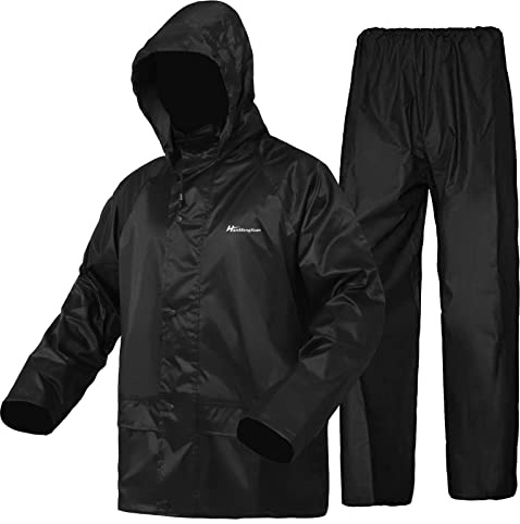 WCBDUT Waterproof Jacket and Trouser Suit Set for Men/Women, Lightweight Raincoat Windproof Hooded Rainsuits Rain Gear