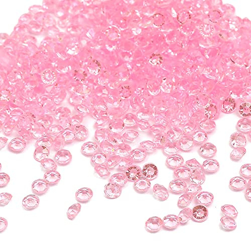 2000 Stück Acryl Deko Diamantkristalle 4mm Glitzer Streudeko Tischschmuck Funkelnd Dekosteine Kristalle Konfetti Diamanten zum DIY Verzieren Tischdeko Hochzeit Taufe Verlobung Valentinstag,Rosa