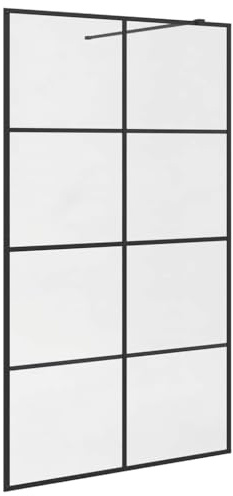 vidaXL Duschwand für Begehbare Dusche mit Klarem ESG Glas Duschtrennwand Duschabtrennung Duschkabine Dusche Aluminium 115x195cm Schwarz