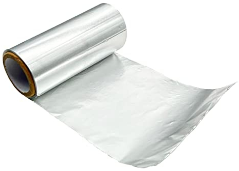 JZK 16m * 12cm Rouleau feuille cheveux aluminium pour mise évidence, bande papier aluminium pour blanchiment, feuille d'étain de coiffure extra large, film d'étain pour retrait vernis à ongles gel